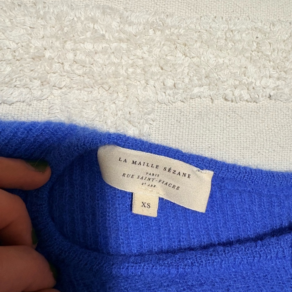 Sold Sezane Gaspard Cardigan in Azure Blue - Picture 3 of 4